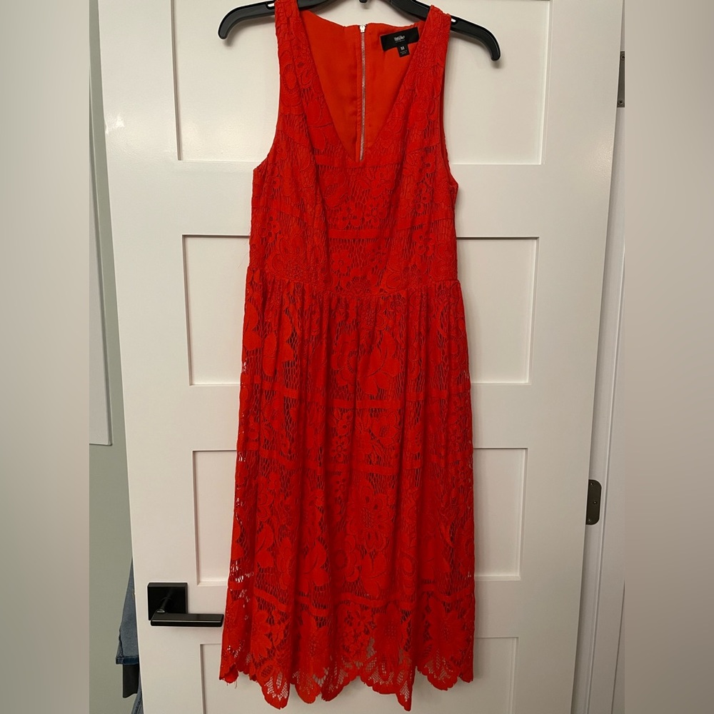 Red-Orange Mossimo Lace Dress size Medium